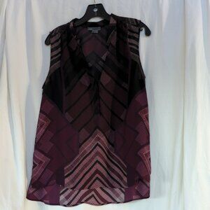 Vince Black and Purple Sleeveless Blouse